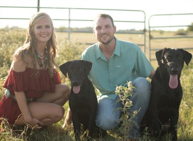 Laura and Carson Briles with their dogs